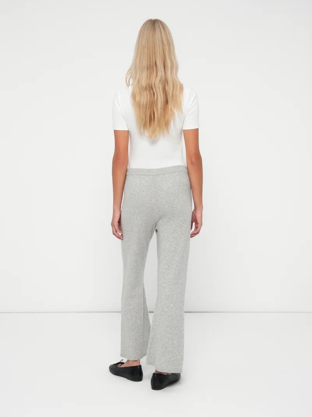 GAP Wide Leg Knit Pants in Light Gray
